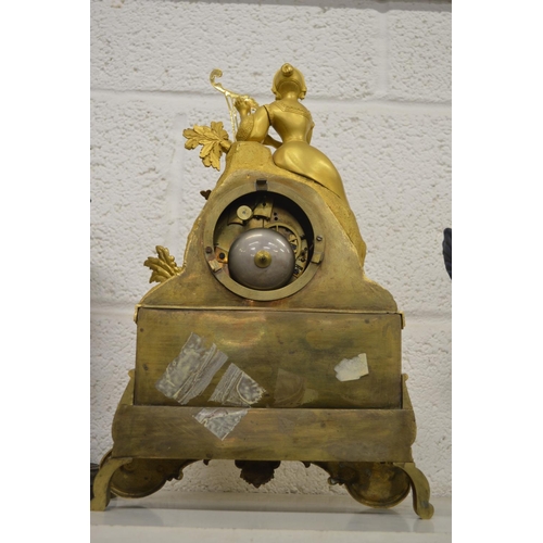 565 - A good French ormolu mantle clock.