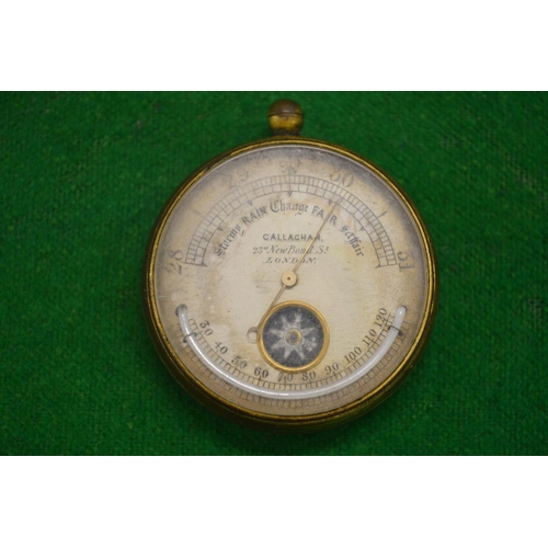 899 - Callaghan, 23a New Bond Street, London, a combination pocket barometer/thermometer and compass.