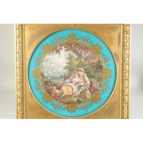 1167 - A VERY GOOD 18TH CENTURY SERVES PORCELAIN CIRCULAR PLAQUE. After 