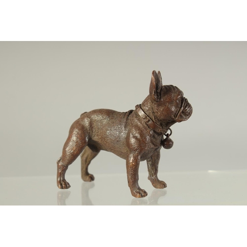 1210 - A JAPANESE BRONZE FIGURE OF A DOG. 7cm long.