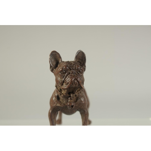 1210 - A JAPANESE BRONZE FIGURE OF A DOG. 7cm long.