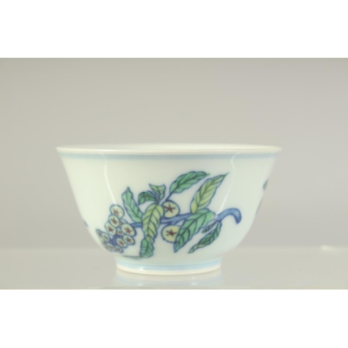 1233 - A CHINESE DOUCAI PORCELAIN CUP. 8cm diameter.