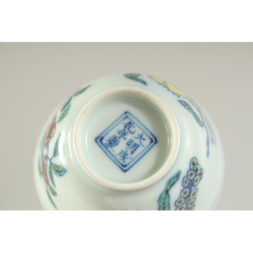 1233 - A CHINESE DOUCAI PORCELAIN CUP. 8cm diameter.