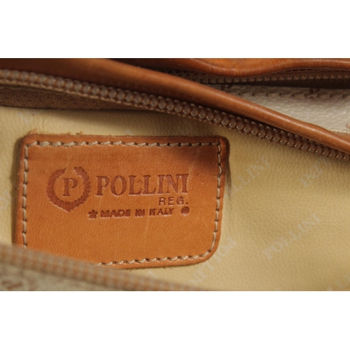 1311 - A POLLINI LEATHER BAG, tapering to 10ins long.