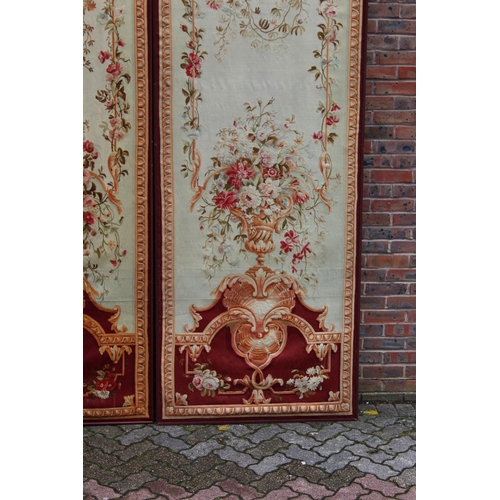 1027 - A GOOD PAIR OF LARGE EARLY/MID 20TH CENTURY BRUSSELS NEEDLEWORK PANELS, cream ground, decoration wit... 