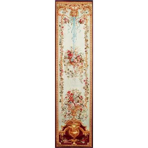 1027 - A GOOD PAIR OF LARGE EARLY/MID 20TH CENTURY BRUSSELS NEEDLEWORK PANELS, cream ground, decoration wit... 