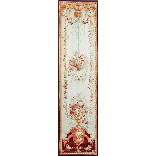 1027 - A GOOD PAIR OF LARGE EARLY/MID 20TH CENTURY BRUSSELS NEEDLEWORK PANELS, cream ground, decoration wit... 