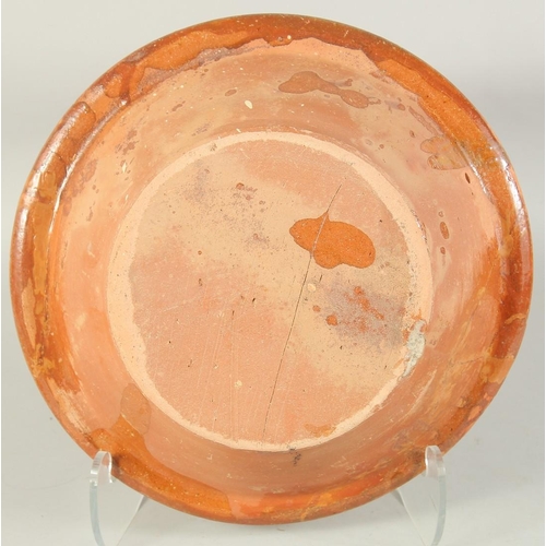 1141 - A SLIPWASH CIRCULAR BOWL, 13ins diameter and NINE VARIOUS WAX FRUITS.