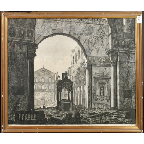 13 - Luigi Rossi, Circa 1823, buildings in Rome, engraving, 19