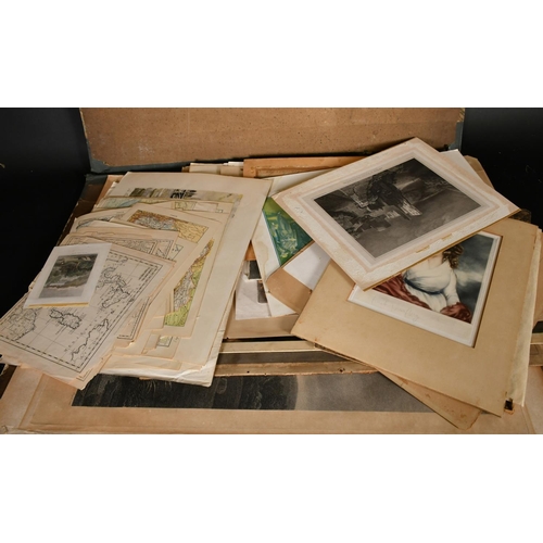 16 - A folder of 19th Century prints and engravings, (q).