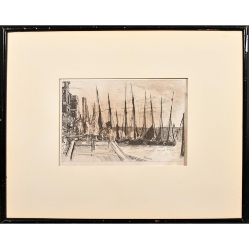 3 - James Abbot McNeil Whistler (1834-1903), 'Billingsgate', etching, Aitken Dott and Son label verso, 6... 