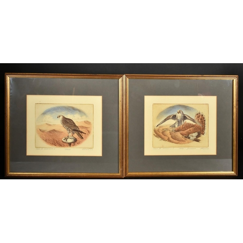 31 - 20th Century, a group of six prints relating to birds of prey, each signed and inscribed in pencil, ... 