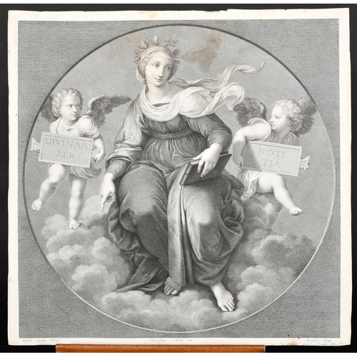4 - After Rapahel, two engravings depicting an allegory of Poetry and Theology, 14.75
