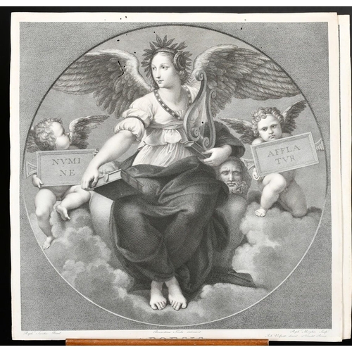 4 - After Rapahel, two engravings depicting an allegory of Poetry and Theology, 14.75
