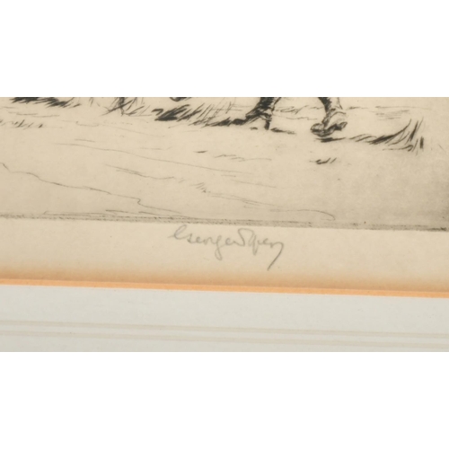 44 - George Soper (1870-1942), 'Timber Hauling, No. 1', etching, signed in pencil, plate size 6