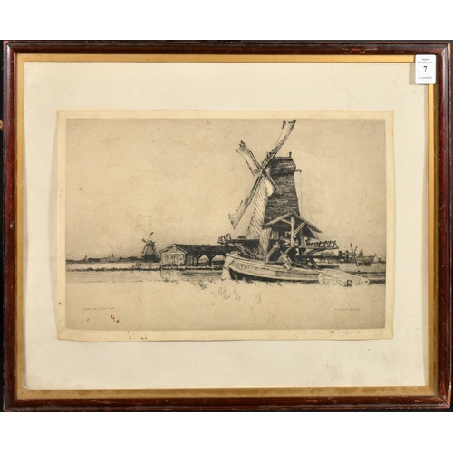7 - Andrew Fairbairn Affleck (1874-1935), 'Zaandam Zaw Mill', etching, signed in pencil, plate size 9