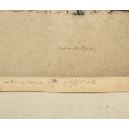 7 - Andrew Fairbairn Affleck (1874-1935), 'Zaandam Zaw Mill', etching, signed in pencil, plate size 9