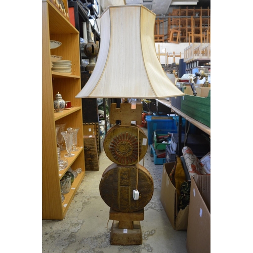 100 - A large stylish pottery table lamp and shade.