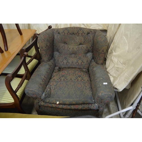 236 - A pair of large Victorian armchairs.