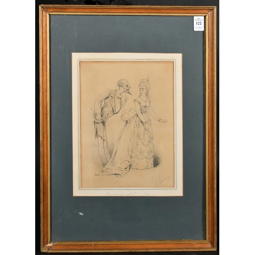 122 - Amedee Charles Henry Cham (1819-1879), 'Un Monsieur Galant', pencil, signed, 10.5