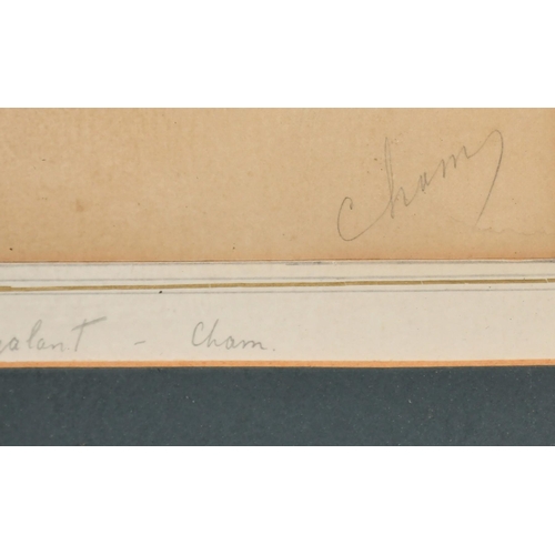 122 - Amedee Charles Henry Cham (1819-1879), 'Un Monsieur Galant', pencil, signed, 10.5