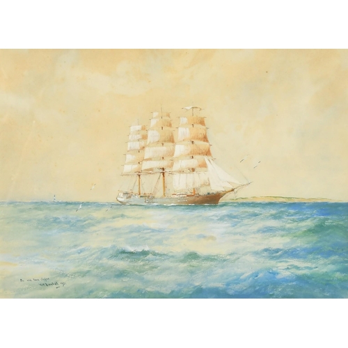 176 - William Minshall Birchall (1884-1941) British, 'An Old Time Clipper', watercolour, signed, inscribed... 