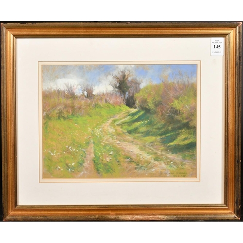 182 - Arthur Wardle (1864-1949) British, a hillside pathway, pastel, signed and inscribed, 'April 1935', 8... 