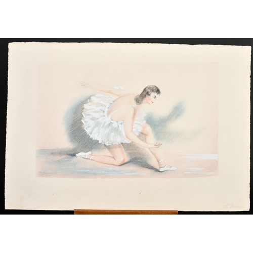 183 - P. Berriand, Ballet dancers, mixed media, both signed and inscribed in pencil, paper size 22