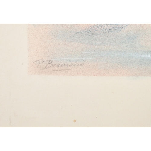 183 - P. Berriand, Ballet dancers, mixed media, both signed and inscribed in pencil, paper size 22