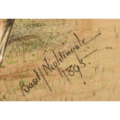 185 - Basil Nightingale, A huntsman from the Quorn, watercolour and gouache, the face possibly over a prin... 