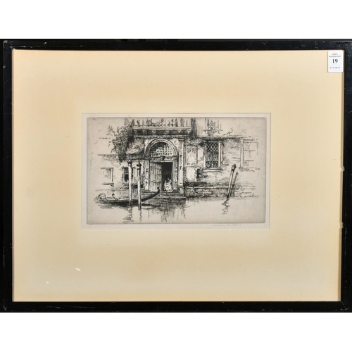 19 - Andrew Fairbairn Affleck (1874-1935), 'A Venetian Doorway', etching, signed in pencil, 6