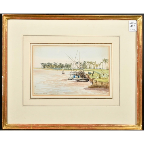 192 - Circle of John Varley Jnr, Views on the Nile, watercolours, both inscribed in pencil and dated 1905,... 