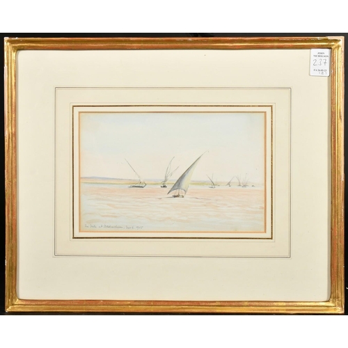192 - Circle of John Varley Jnr, Views on the Nile, watercolours, both inscribed in pencil and dated 1905,... 