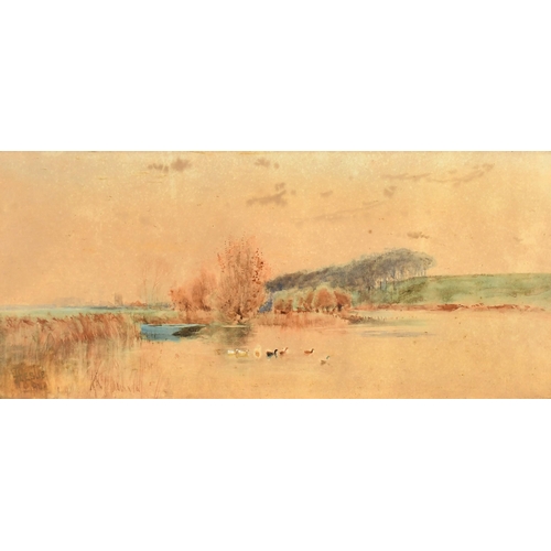 195 - T. H. Leslie, Ducks on a pond, watercolour, signed and dated '92, 8.5