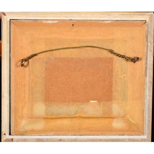 198 - F. Clark, a painted porcelain tile of apples and blackberries, signed, 3.25