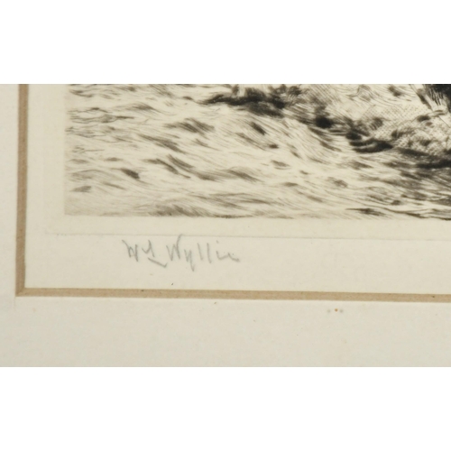 2 - William Lionel Wyllie, fishing boats heading for shore, print, signed in pencil, inscribed 'Proof Et... 