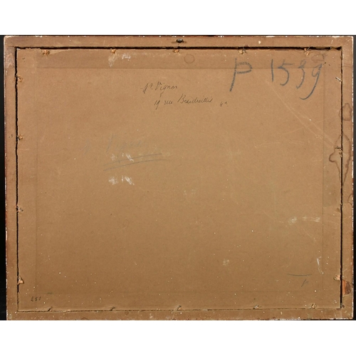 202 - Early 20th Century French School, Livestock in a field, watercolour heightened in white, indistinctl... 