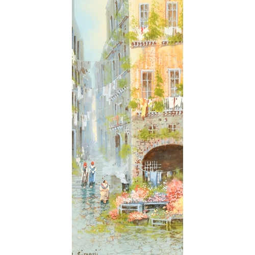 204 - Yves Gianni (19/20th Century) Italian,  'The flower stall', watercolour/gouache, signed, 15.75