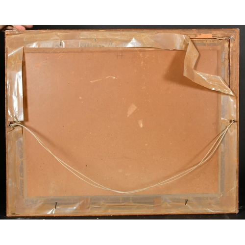 209 - Edouard Febvre (1885-1967) French, Figures conversing on a track with houses either side and the Hot... 