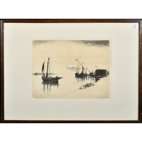 21 - William Douglas Macleod (1892-1963), 'Marina di Pisa', etching, signed in pencil, 9