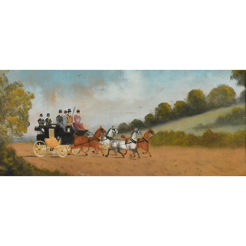 217 - Circle of Rideout, A pair of coaching scenes, Winter and Summer, gouache, 6