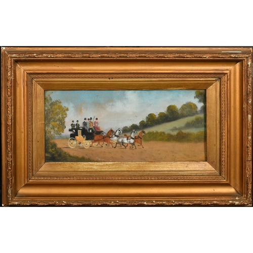 217 - Circle of Rideout, A pair of coaching scenes, Winter and Summer, gouache, 6