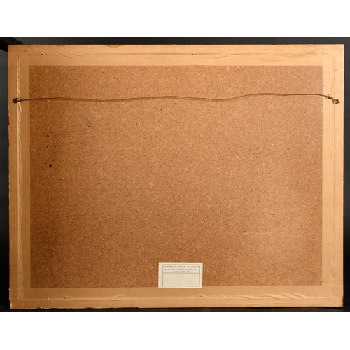 219 - Edward .J. Duval (1838-1923) British, Cattle watering at the edge of a loch with mountains beyond, w... 