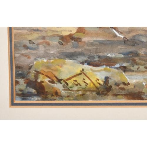 221 - Frank Wasley (1854-1934), Unloading the catch, two fishing boats on the sand at low tide, Berwick on... 