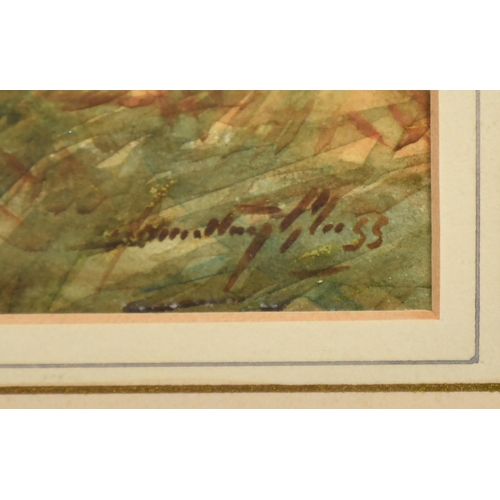 222 - John Hamilton Glass (1890-1925) Scottish, A landscape view of figures gathering in the hay near to a... 