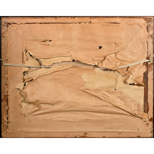 223 - J.W. Walker, A piece of wreckage on the shore, figures with a horse and cart beyond, watercolour, si... 