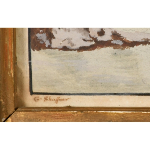 235 - G. Schaffner, Circa 1792, a pair of pastoral scenes of figures with livestock, watercolour and gouac... 