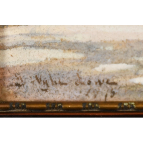 238 - Isabella Wylie Lowe, Sheep on a country lane, watercolour, signed and dated 1915, 8.25