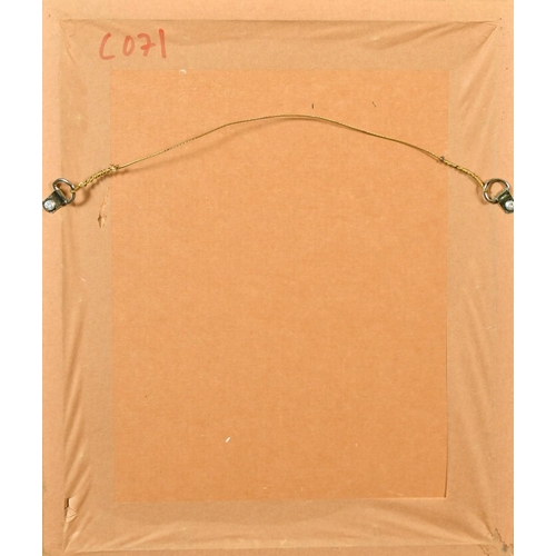 247 - A.R. Collis, Circa 1895, figures and a church on a busy London street, watercolour, signed with init... 