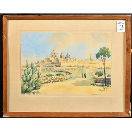 250 - Carmelo Galea (b.1949) Maltese, 'Entrance to the Grand harbour, Malta' and 'Mdina Cathedral, Malta',... 